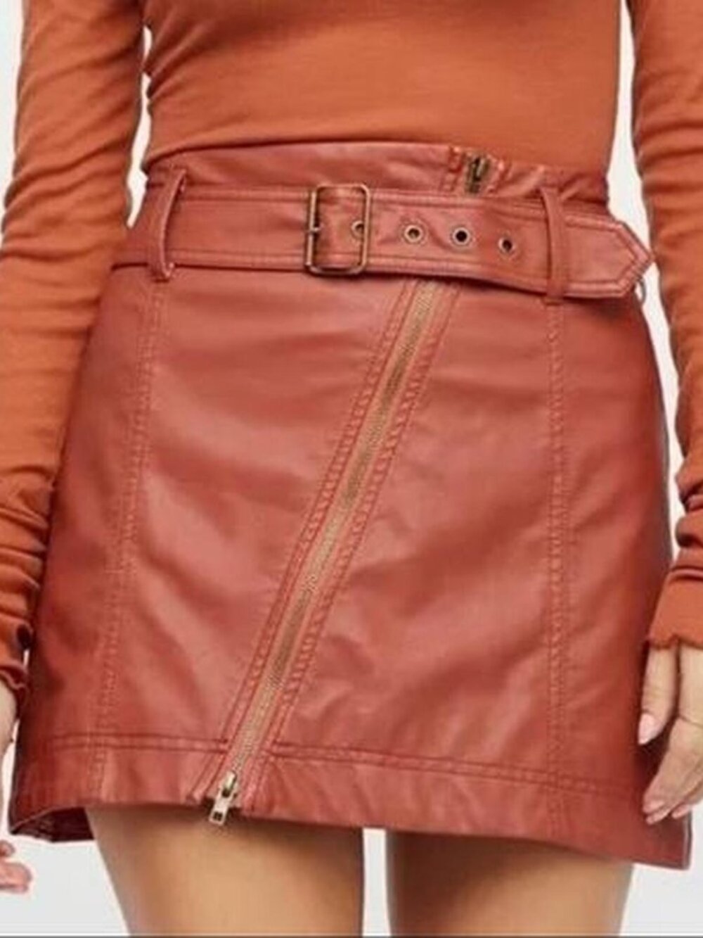 Free People Feelin' Fresh Faux-Leather Mini Skirt Size 2